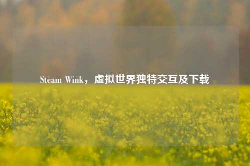 Steam Wink，虚拟世界独特交互及下载