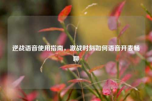 逆战语音使用指南，激战时刻如何语音开麦畅聊