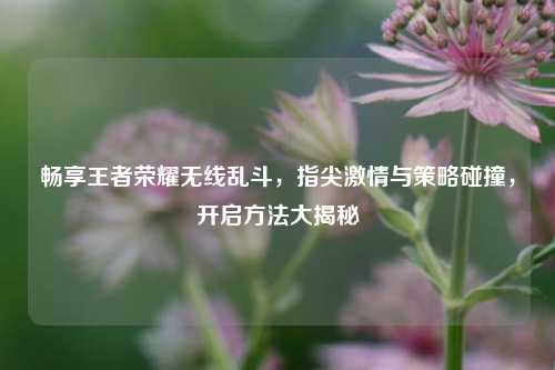畅享王者荣耀无线乱斗，指尖激情与策略碰撞，开启方法大揭秘