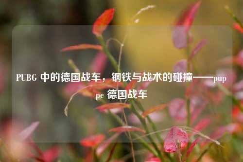 PUBG 中的德国战车，钢铁与战术的碰撞——puppe 德国战车