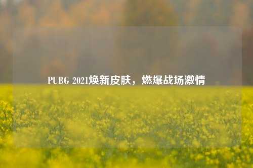 PUBG 2021焕新皮肤，燃爆战场激情