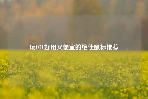 玩LOL好用又便宜的绝佳鼠标推荐