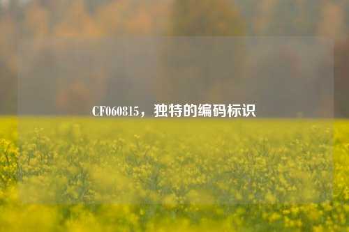 CF060815,独特的编码标识