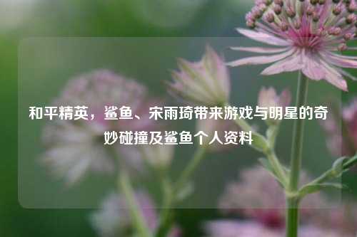 和平精英,鲨鱼、宋雨琦带来游戏与明星的奇妙碰撞及鲨鱼个人资料