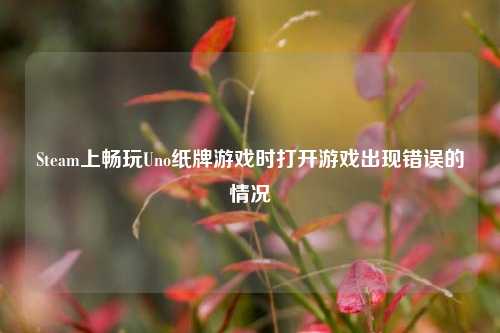 Steam上畅玩Uno纸牌游戏时打开游戏出现错误的情况