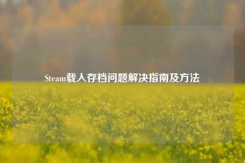 Steam载入存档问题解决指南及方法
