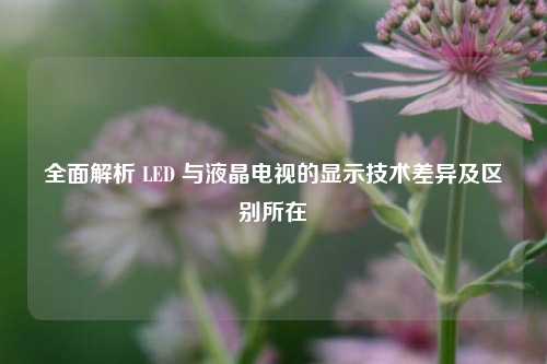 全面解析 LED 与液晶电视的显示技术差异及区别所在