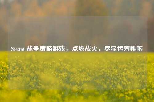 Steam 战争策略游戏，点燃战火，尽显运筹帷幄