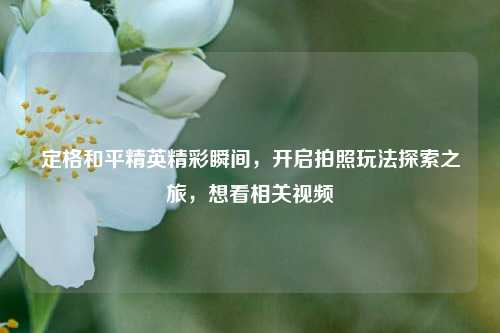 定格和平精英精彩瞬间，开启拍照玩法探索之旅，想看相关视频