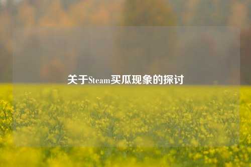 关于Steam买瓜现象的探讨