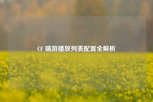 CF 端游播放列表配置全解析