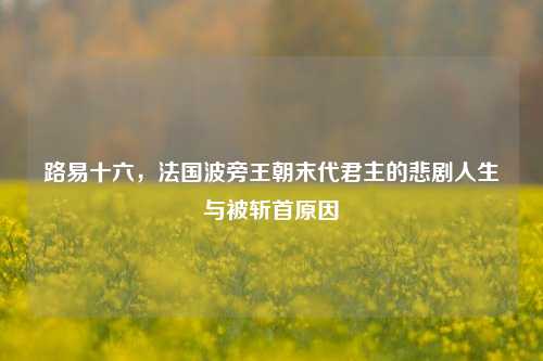 路易十六，法国波旁王朝末代君主的悲剧人生与被斩首原因