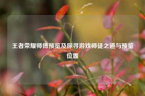 王者荣耀师傅预览及探寻游戏师徒之道与预览位置