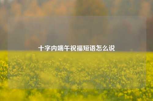 十字内端午祝福短语怎么说