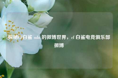探秘CF白鲨 solo 的微博世界,cf 白鲨电竞俱乐部微博