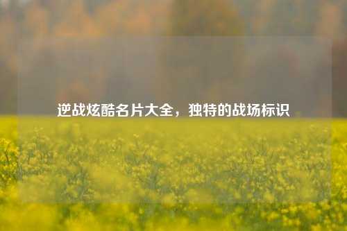 逆战炫酷名片大全，独特的战场标识