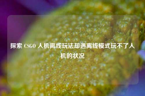 探索 CSGO 人机离线玩法却遇离线模式玩不了人机的状况