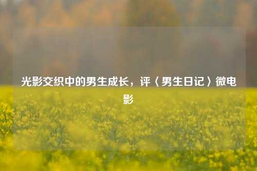 光影交织中的男生成长，评〈男生日记〉微电影