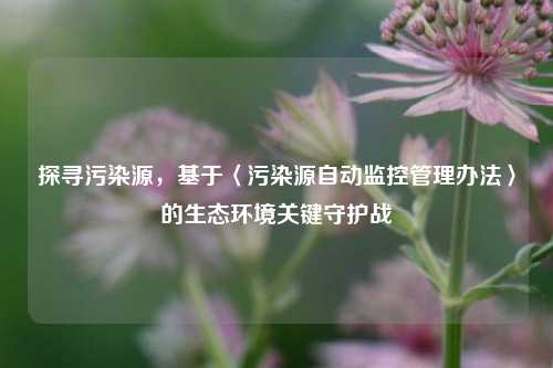 探寻污染源，基于〈污染源自动监控管理办法〉的生态环境关键守护战