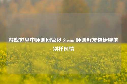 游戏世界中呼叫网管及 Steam 呼叫好友快捷键的别样风情