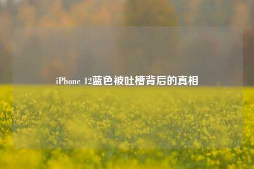 iPhone 12蓝色被吐槽背后的真相