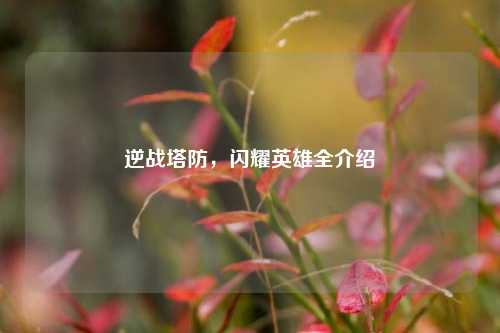逆战塔防，闪耀英雄全介绍