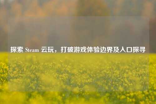 探索 Steam 云玩，打破游戏体验边界及入口探寻