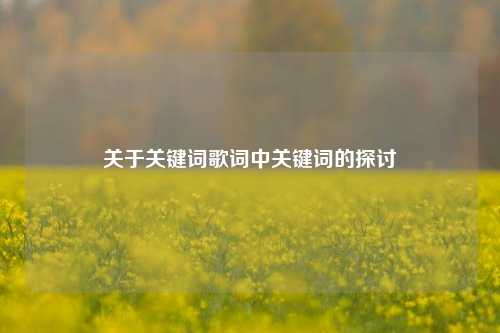 关于关键词歌词中关键词的探讨