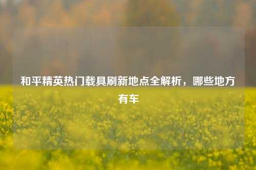和平精英热门载具刷新地点全解析，哪些地方有车