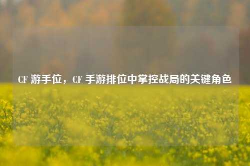 CF 游手位，CF 手游排位中掌控战局的关键角色