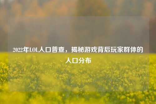 2022年LOL人口普查，揭秘游戏背后玩家群体的人口分布