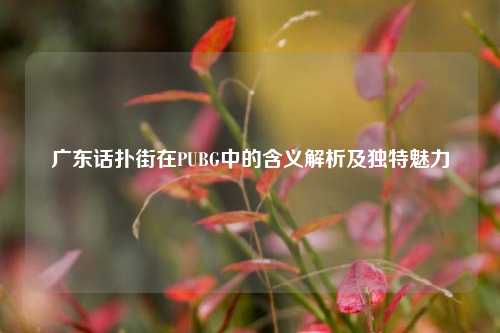 广东话扑街在PUBG中的含义解析及独特魅力