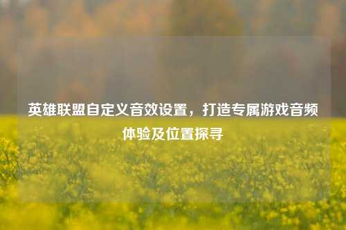 英雄联盟自定义音效设置，打造专属游戏音频体验及位置探寻