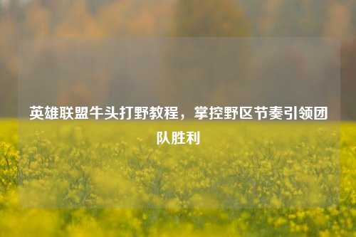 英雄联盟牛头打野教程，掌控野区节奏引领团队胜利