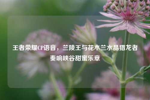 王者荣耀CP语音,兰陵王与花木兰水晶猎龙者奏响峡谷甜蜜乐章