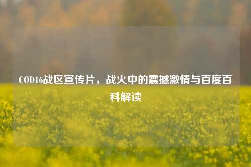 COD16战区宣传片，战火中的震撼激情与百度百科解读