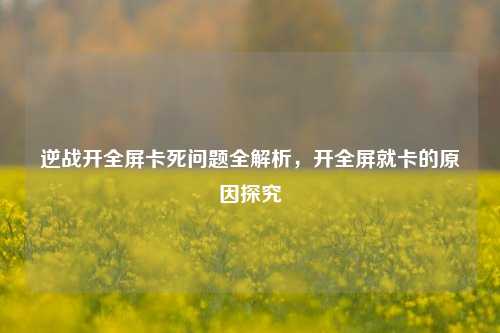 逆战开全屏卡死问题全解析,开全屏就卡的原因探究