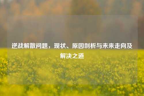 逆战解散问题，现状、原因剖析与未来走向及解决之道