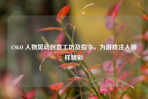 CSGO 人物晃动创意工坊及指令,为游戏注入别样精彩