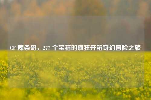 CF 辣条哥，277 个宝箱的疯狂开箱奇幻冒险之旅