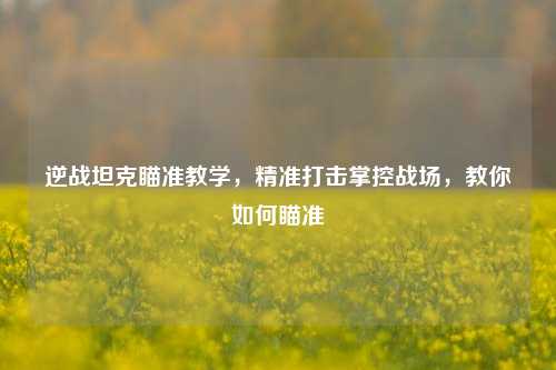 逆战坦克瞄准教学，精准打击掌控战场，教你如何瞄准