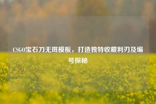CSGO宝石刀无斑模板,打造独特收藏利刃及编号探秘