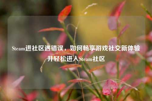 Steam进社区遇错误，如何畅享游戏社交新体验并轻松进入Steam社区