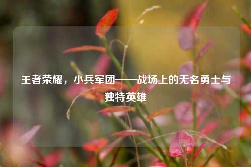 王者荣耀，小兵军团——战场上的无名勇士与独特英雄