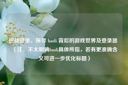 逆战登录，探寻 haoli 背后的游戏世界及登录器  （注，不太明确haoli具体所指，若有更准确含义可进一步优化标题）