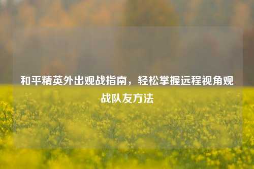 和平精英外出观战指南,轻松掌握远程视角观战队友方法