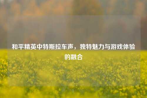 和平精英中特斯拉车声，独特魅力与游戏体验的融合