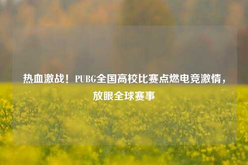 热血激战！PUBG全国高校比赛点燃电竞激情，放眼全球赛事