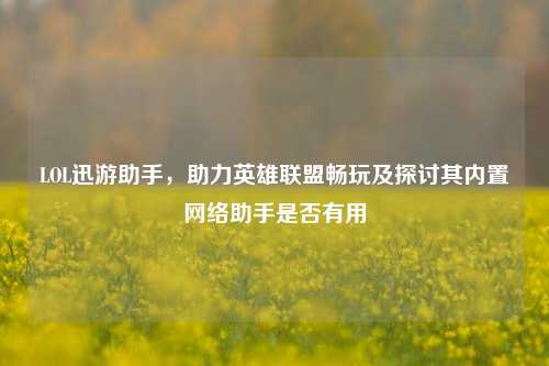 LOL迅游助手，助力英雄联盟畅玩及探讨其内置网络助手是否有用