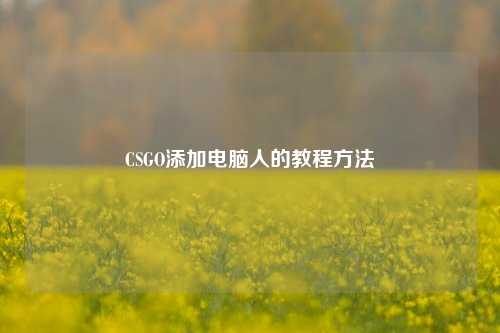 CSGO添加电脑人的教程方法